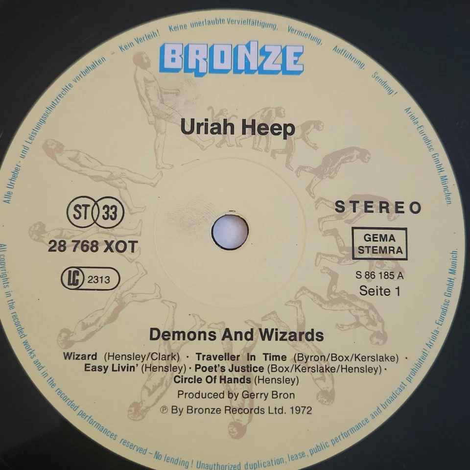 Uriah Heap - Demons And Wizards Vinyl LP 1983 Reissue German Import EX/EX - Image 4 of 4