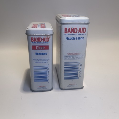 Vintage Band-Aid 30 Flexible Fabric And Clear Bandages Tins Lot Of 2 - Picture 5 of 6