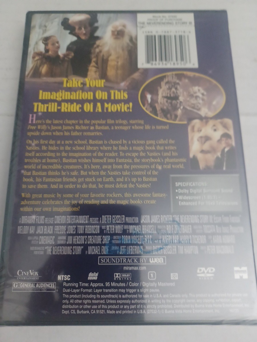 The Neverending Story 3: Escape From Fantasia (DVD, 2002) for sale