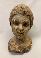 Scultura testa di bambino in gesso 35 cm arredamento arredo collezione arte