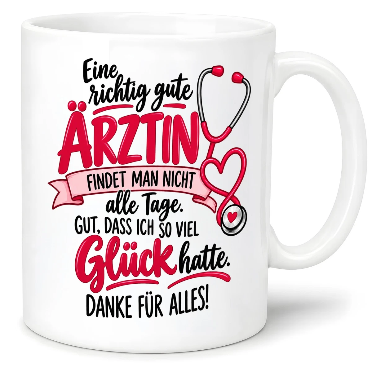 Herzbotschaft Tasse Ärztin Danke Geschenk Medizin 330 ml