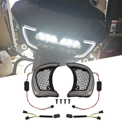 Für Harley Road Glide 2015-24 Scheinwerfer Vent Accent LED Blinker Seitenlichter