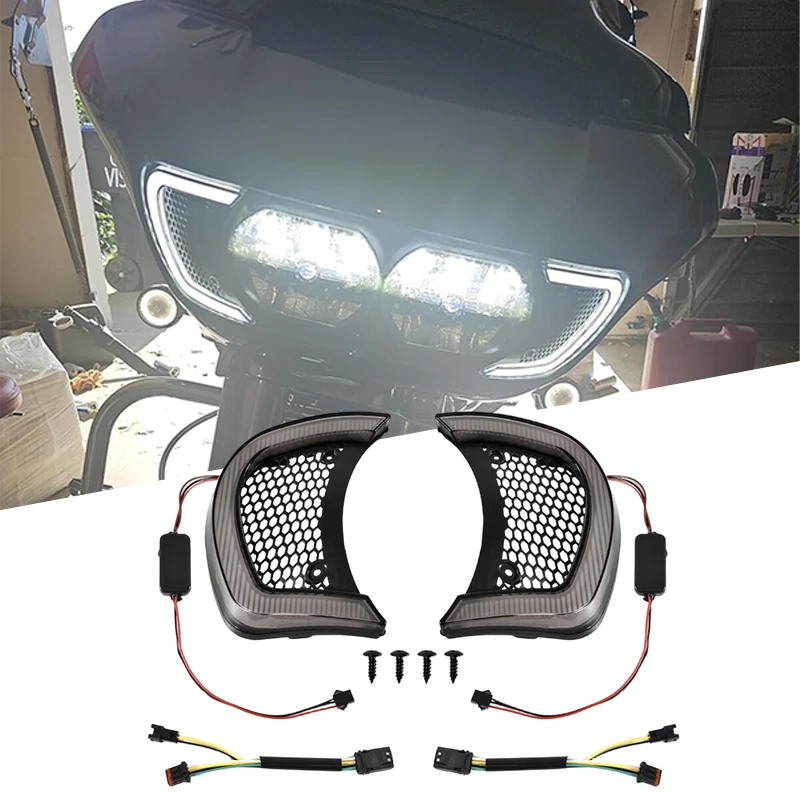 Für Harley Road Glide 2015-24 Scheinwerfer Vent Accent LED Blinker Seitenlichter - Bild 1 von 4