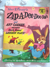 Disney Zip-A-Dee-Doo-Dah Vinyl 1951 7" Record 45 RPM  Laughing Place