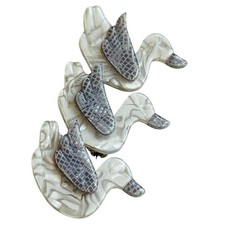 Lea Stein Three little ducks Brooch pin Signe...