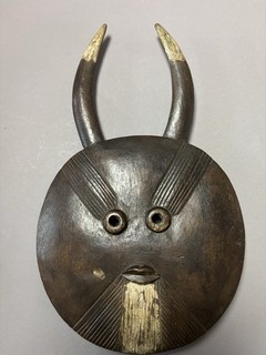 Afrikanische Kple Kple Maske der Baule Elfenbeinküste Rund Holz Handarbeit