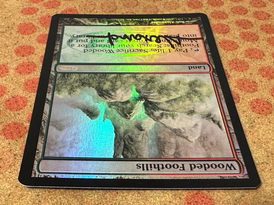 MtG: Judge Promo Foil Wooded Foothills - Signed - NM - Image 3 of 4