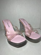 Vintage Club Zone Pink Acrylic Platform High Heels Size 8.5-9 Rave Party