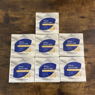Studio Selection White Beauty Bar 3 Count 3oz Each Contains Skin Moisturizers