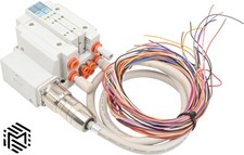 SMC Manifold with 2x SY3200-5U1 Pneumatic Solenoid Valves - w/ Cord - 24VDC