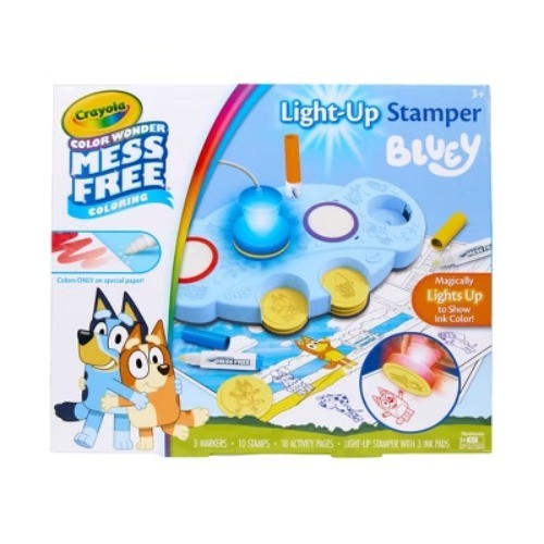 Crayola Magic Light Up Bluey Stamper Art Set, Toddler Mess F