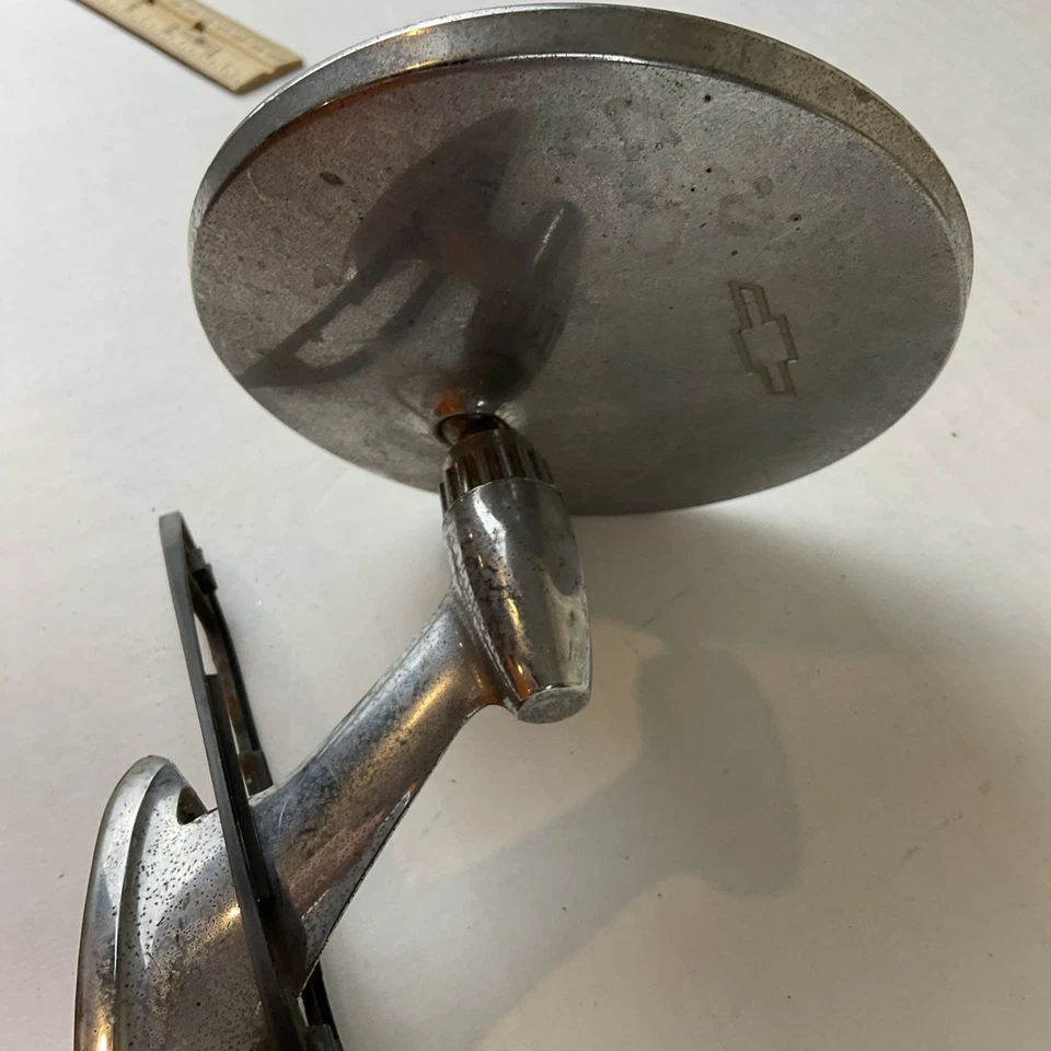 Espejo retrovisor lateral Chevy Impala 1962 BelAir Biscayne Brookwood pajarita SS moldura Foto 2 de 4