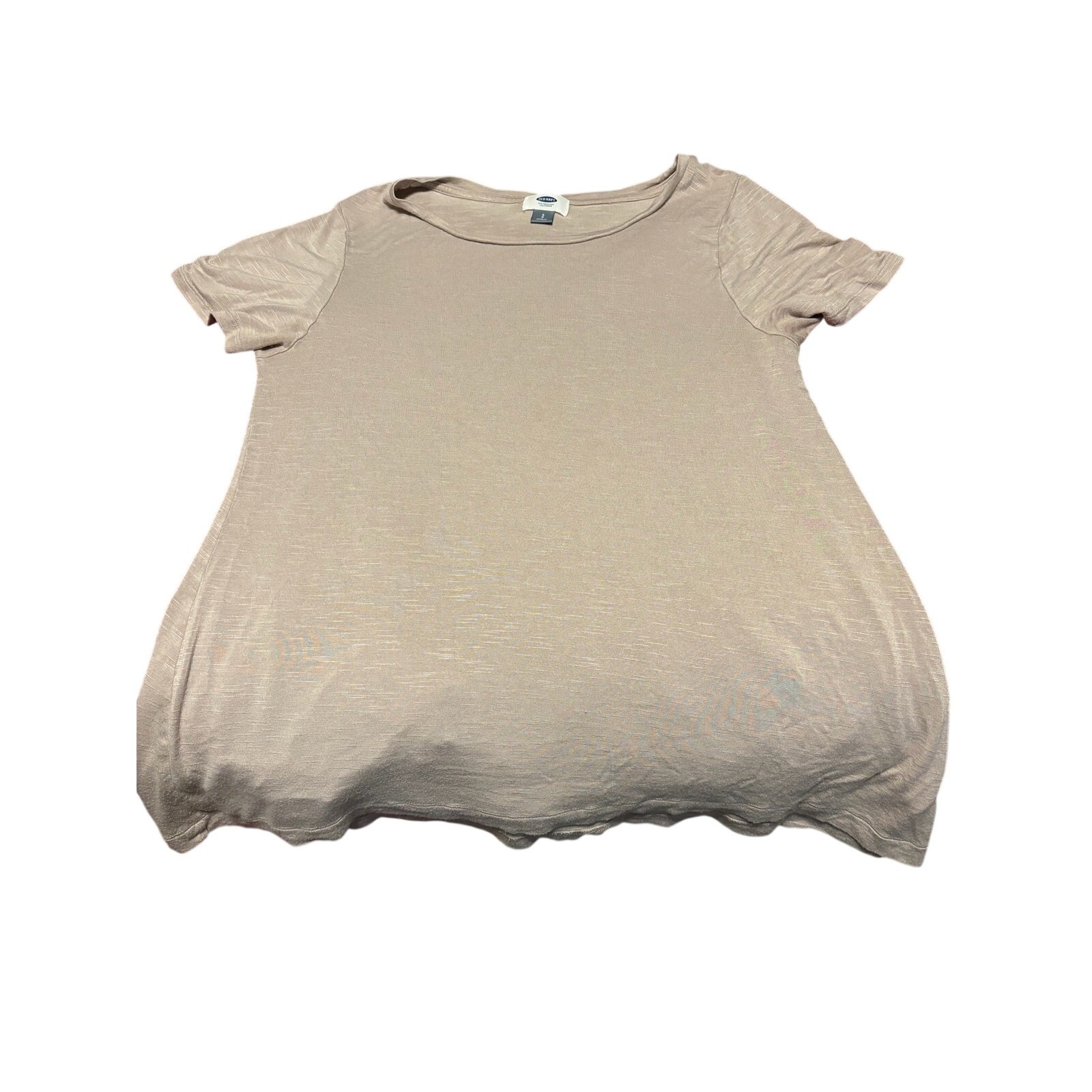 Old Navy Womens XL Slub Knit Scoop Neck Tee Light Pink Short Sleeve Top