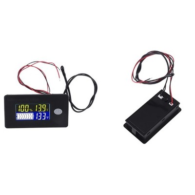 Battery Capacity Voltage Meter with Alarm & External Temperature Sensor 3 in 1