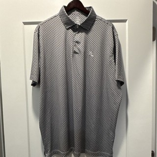 Rhoback Men’s XXL Polo White/Black Penguin All Over Print Short Sleeve Logo