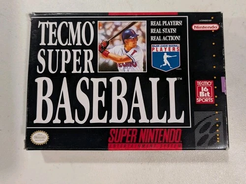 Tecmo Super Baseball (Super Nintendo SNES, 1994) – Game, Box, Manual - Tested