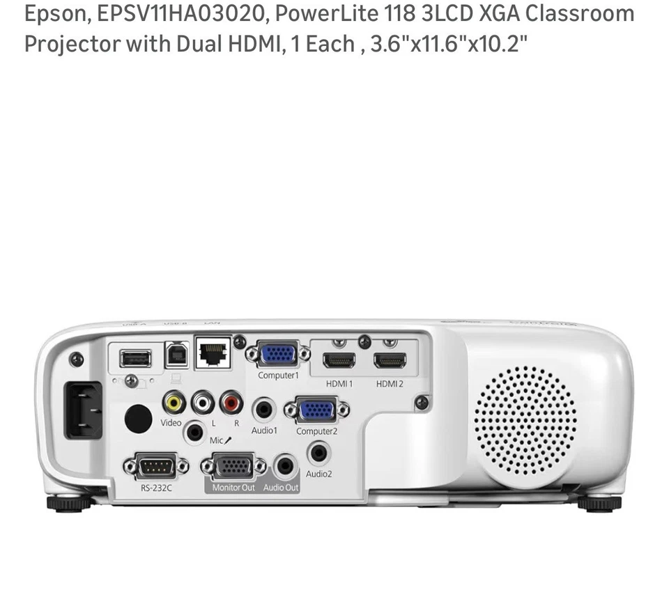 Epson V11HA03020 POWERLITE 118 PROJECTOR- NEW UNOPENED - Image 4 of 4
