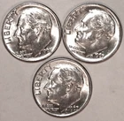 (3) 1963-D Roosevelt Dimes - About Uncirculated - #3302E - FREE SHIPPING