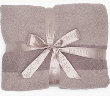 Barefoot Dreams CozyChic Ribbed Block Stripe Throw Blanket Beach Rock B812 NEW