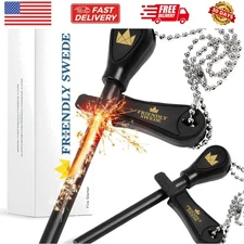 Ferro Rod Fire Starter Tool 2-Pack — Flint and Steel Fire Starter Survival To...