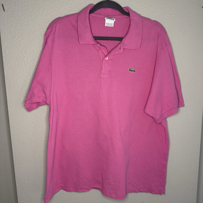 Vintage Lacoste Pink Polo Mens Size Extra Large Size 7 Pink