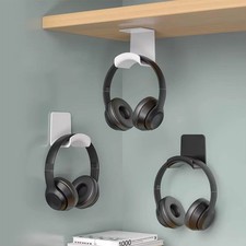 Universal Headphone Stand Adhensive Plastic Wall Mount Hanger Under Desk Headset