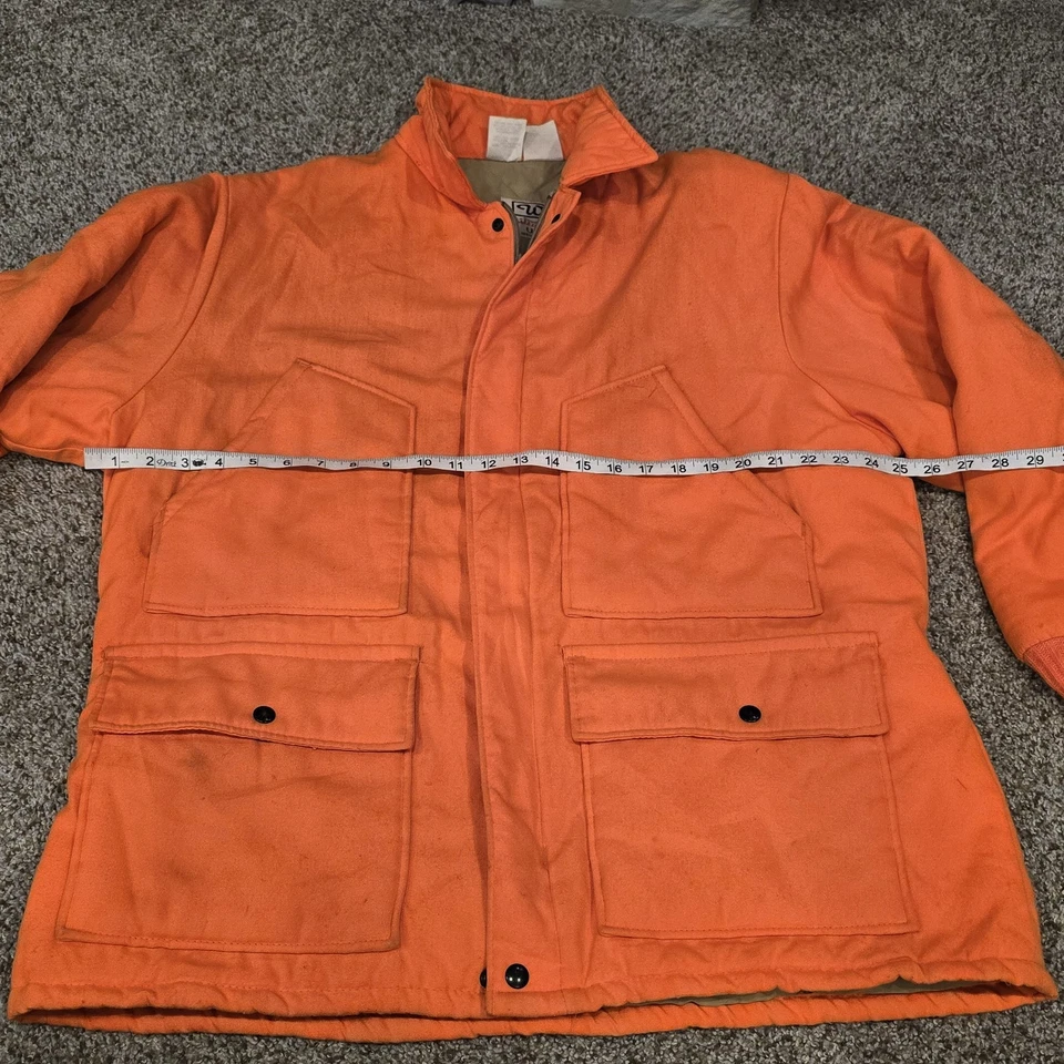 Vtg Walls Blizzard-Pruf Mens Large Orange Hunting Jacket Coat Quilted Insulated - Image 2 of 4