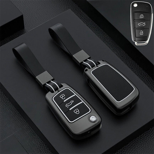For Audi A3 S3 A4 S4 RS4 A6 S6 RS6 Q5 Aluminum Alloy Silicone Car Key Case Cover - Picture 5 of 17