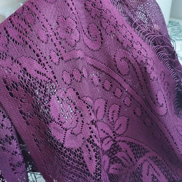 Chale Élégant en Dentelle - Avec Épingle Décorative Perlée Offerte - Photo 3/4