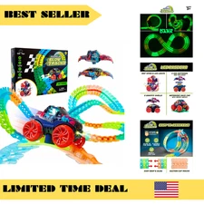USA Toyz Zero-G Glow Race Track for Kids- 105pcs