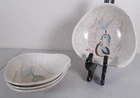 Lot of 4 Vintage Red Wing Pottery Bob White Quail Lug Handle Small Bowls