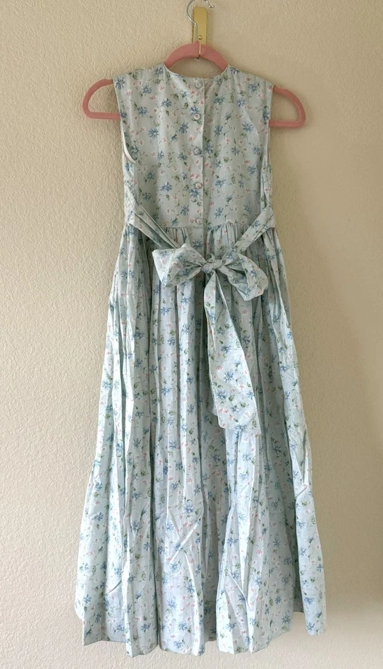 Vestido de Verano Floral Azul y Verde Strasburg Niños Niñas Talla 14Y Cottagecore Foto 2 de 4