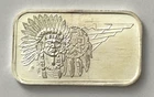 Indian Chief Headdress Heritage RARE Bar 1 Troy Oz .999 Fine Silver Ingot Medal