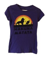 VTG Disney Lion King Hakuna Matata Youth Size Medium Purple T-Shirt Girls 1994