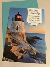 Happy Birthday Blessings Religious Peace And Joy Blessed 5  x7  Greeting Card