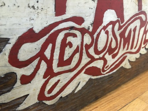 Vintage Aerosmith handgeschnitztes Holzschild Rockband 70er Jahre - Bild 9 von 12