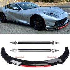 For Ferrari 812 Superfast Front Bumper Lip Spoiler Splitter Body+Strut Rods GK
