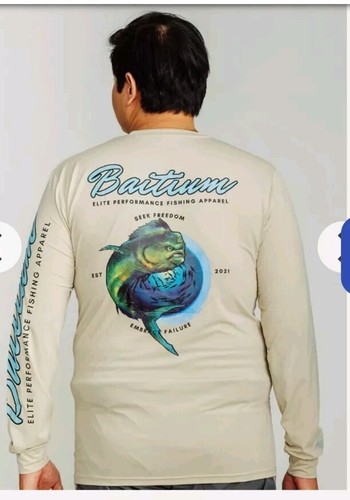 Baitium Long Sleeve Fishing Shirt SPF 50 The Majestic Mahi Mahi 2XL