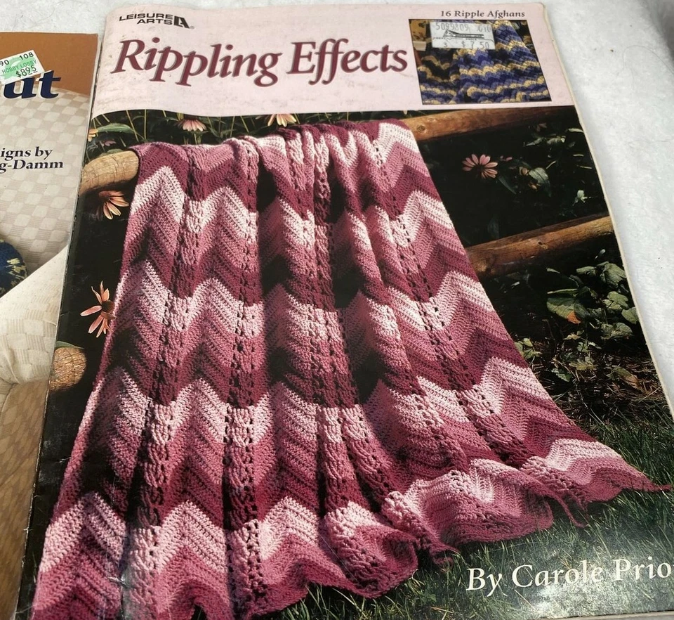 Leisure Arts Rippling Effects Fresh Check It Out  Afghan Crochet 3 Booklet Lot  - Image 4 of 4