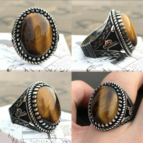 OCCHIO DI TIGRE Gemma Fatto a Mano 925 Sterling Argento Ciondolo OCCHIO DI TIGRE Gemma Fatto a Mano 925 Sterling Argento Ciondolo