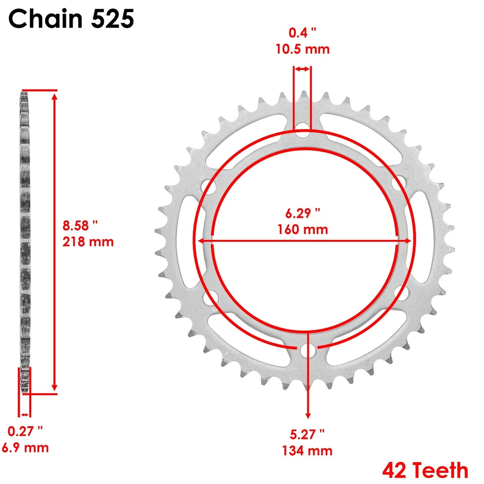 Kit de cadena de transmisión y piñón azul para cadena Honda CBR600RA CBR600RR 09-18 525 Foto 4 de 4