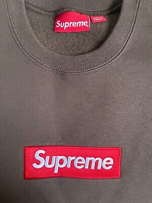 Supreme Box Logo Crewneck Sweatshirt Brown Large L NEW BOGO Supreme Box Logo Crewneck Sweatshirt Brown Large L NEW BOGO