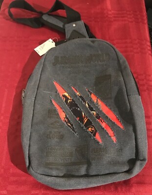 Universal Studios Jurassic World Sling Bag Backpack New 2021 Denim Wash Look PHOTOS: Jurassic World  main image 4