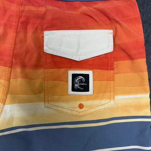 O'Neill Hyperfreak Board Shorts Sunset Stripe Swim Trunks Size 30 - Picture 11 of 12