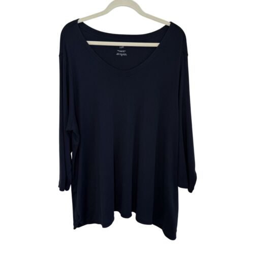 J. Jill Pima Cotton 3/4-Sleeve V-Neck Top, 2X