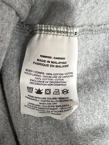 Nike Gray Athletic Zipper Hoodie Jacket 100% Cotton Unisex Adult Men Women S - Picture 6 of 7