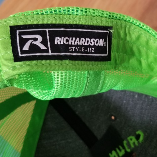 Cajun Corner Bar Pool Table Balls Snapback Cap Hat Gray Neon Green Richardson - Picture 18 of 19