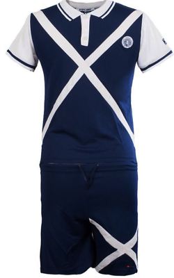 Kinder Schottland Fußball Trikot mit Saltire Design in Marine Größe 3 4 Jahre