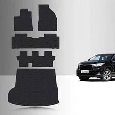 ToughPRO Floor Mats + 3rd + Cargo Black For Toyota Highlander Bench 2014-2019