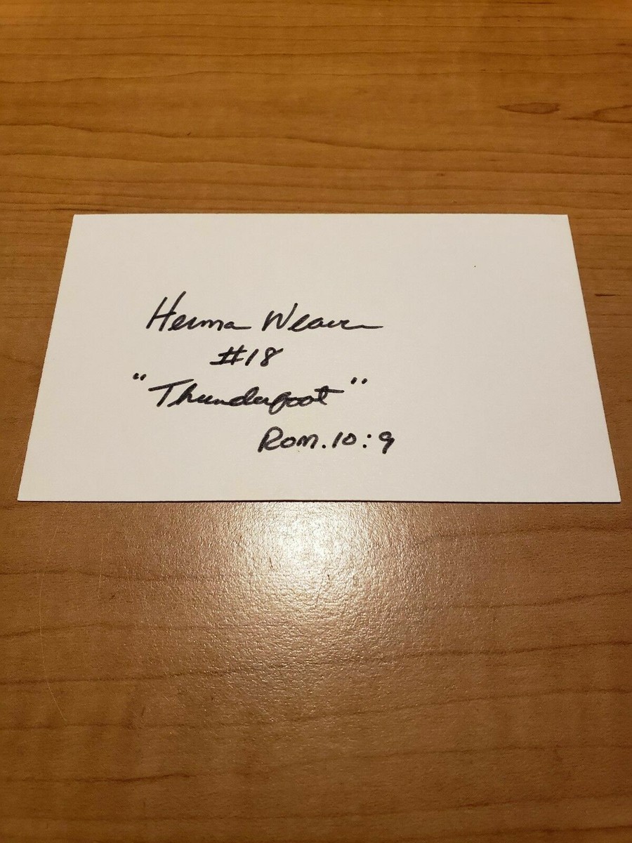 HERMAN WEAVER FOOTBALL AUTOGRAPH SIGNED INDEX CARD AUTHENTIC- A5817